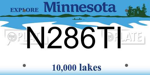 N286TI Minnesota License Plate