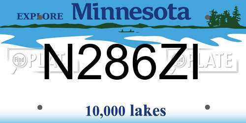 N286ZI Minnesota License Plate