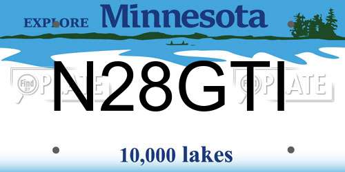 N28GTI Minnesota License Plate