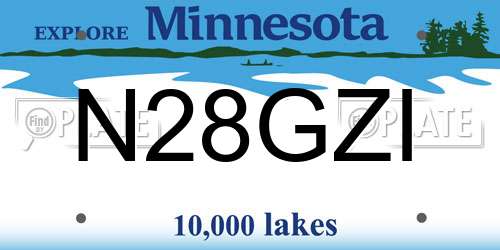N28GZI Minnesota License Plate