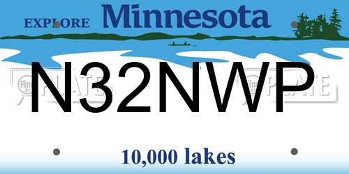 N32NWP Minnesota License Plate