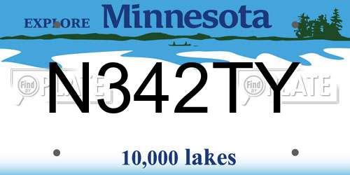 N342TY Minnesota License Plate