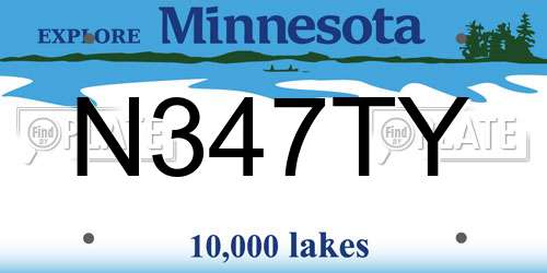 N347TY Minnesota License Plate
