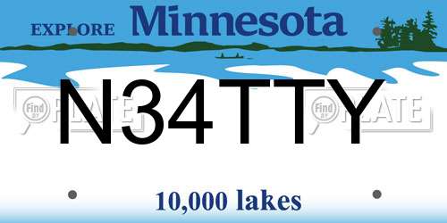 N34TTY Minnesota License Plate