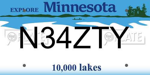 N34ZTY Minnesota License Plate