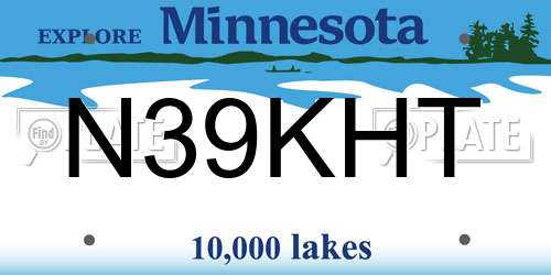 N39KHT Minnesota License Plate