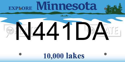 N441DA Minnesota License Plate