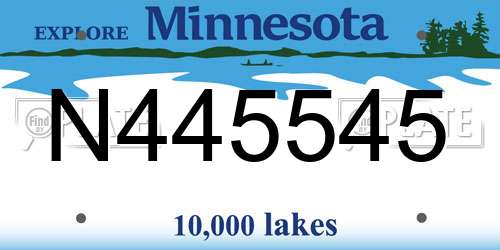 N445545 Minnesota License Plate