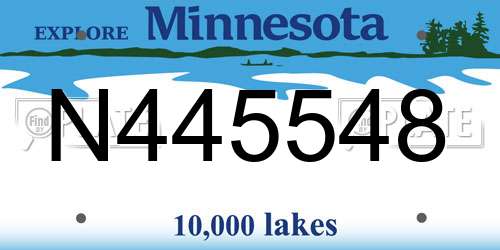 N445548 Minnesota License Plate