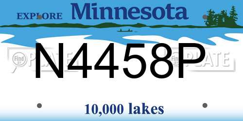N4458P Minnesota License Plate