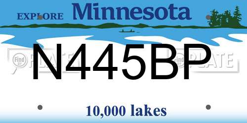 N445BP Minnesota License Plate
