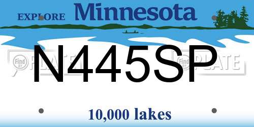 N445SP Minnesota License Plate