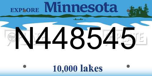 N448545 Minnesota License Plate