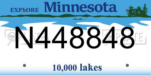 N448848 Minnesota License Plate
