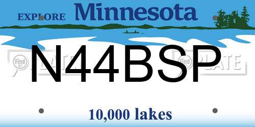 N44BSP Minnesota License Plate