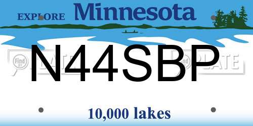 N44SBP Minnesota License Plate