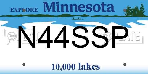 N44SSP Minnesota License Plate