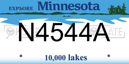 N4544A Minnesota License Plate