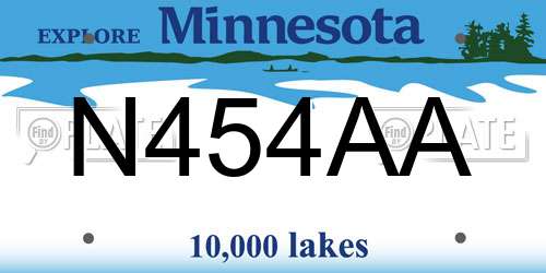N454AA Minnesota License Plate