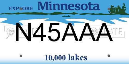 N45AAA Minnesota License Plate