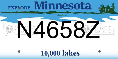 N4658Z Minnesota License Plate