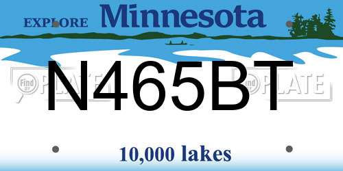 N465BT Minnesota License Plate