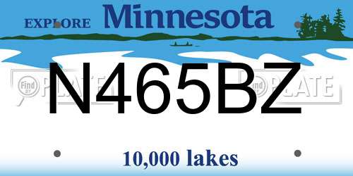 N465BZ Minnesota License Plate