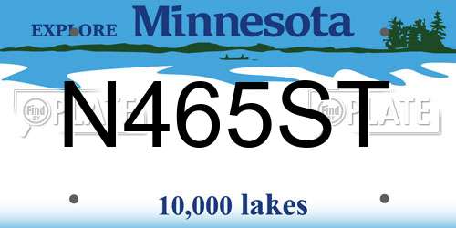 N465ST Minnesota License Plate