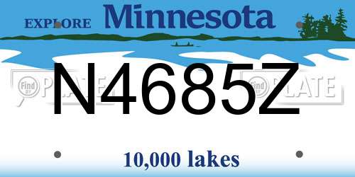 N4685Z Minnesota License Plate