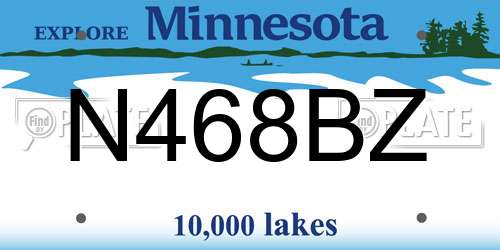 N468BZ Minnesota License Plate