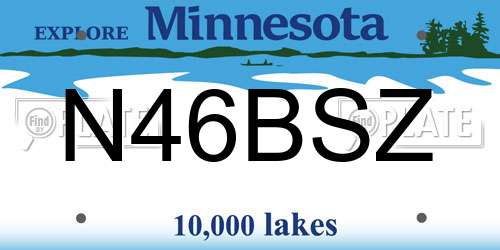 N46BSZ Minnesota License Plate