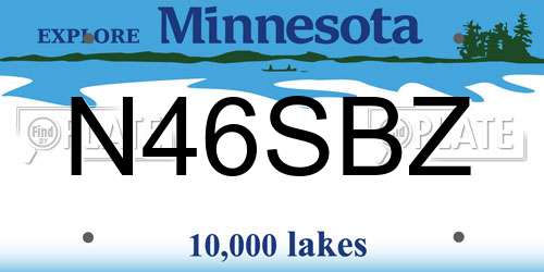 N46SBZ Minnesota License Plate