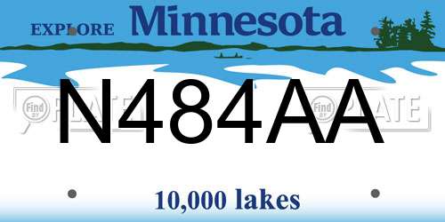 N484AA Minnesota License Plate