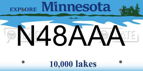 N48AAA Minnesota License Plate