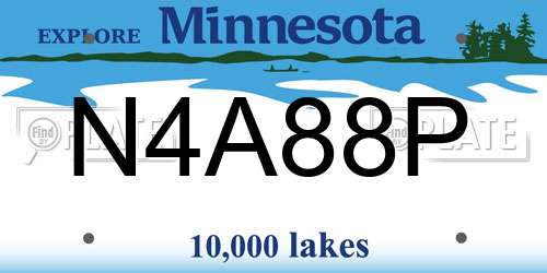 N4A88P Minnesota License Plate