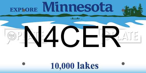 N4CER Minnesota License Plate