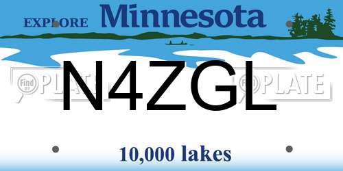 N4ZGL Minnesota License Plate