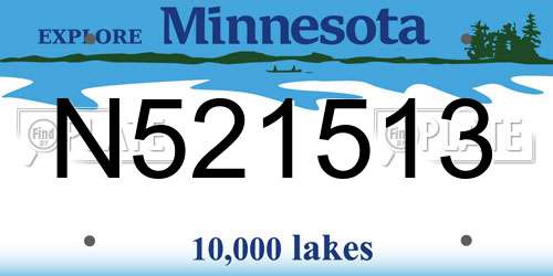 N521513 Minnesota License Plate
