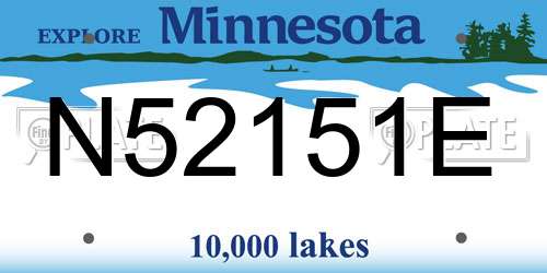 N52151E Minnesota License Plate
