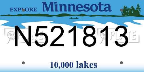 N521813 Minnesota License Plate