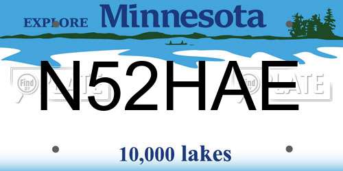 N52HAE Minnesota License Plate