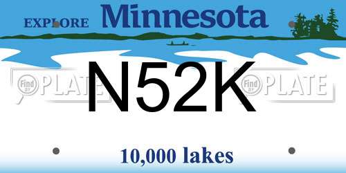 N52K Minnesota License Plate