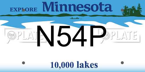 N54P Minnesota License Plate