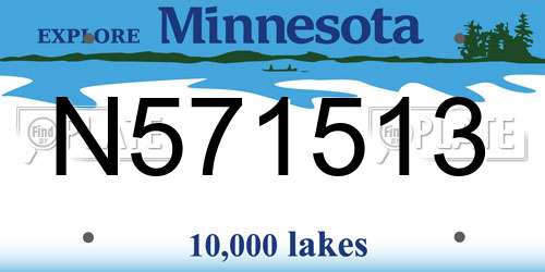 N571513 Minnesota License Plate