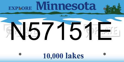 N57151E Minnesota License Plate