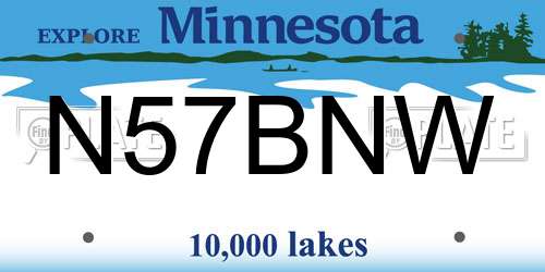 N57BNW Minnesota License Plate