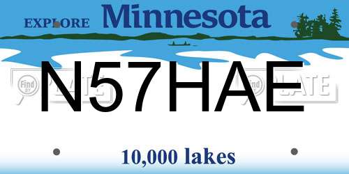 N57HAE Minnesota License Plate