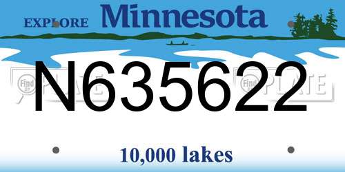 N635622 Minnesota License Plate