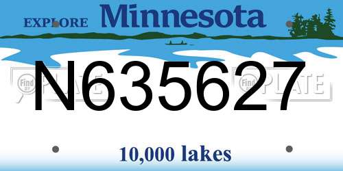 N635627 Minnesota License Plate