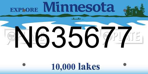 N635677 Minnesota License Plate